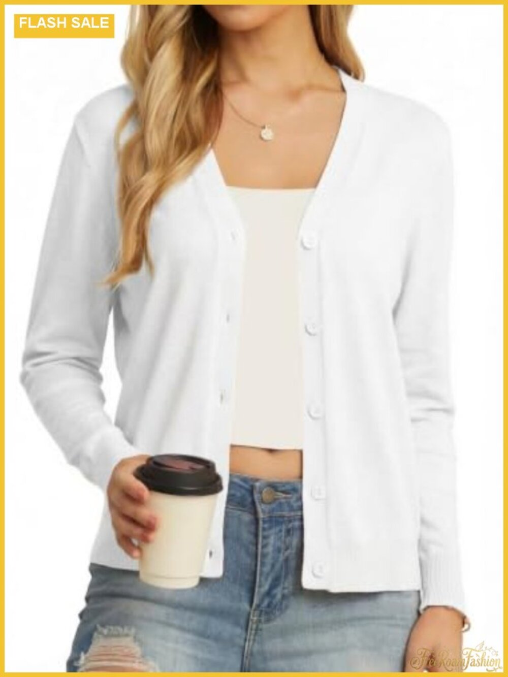 Lightweight V-Neck Button Down Cardigan Sweater 100% Viscose
